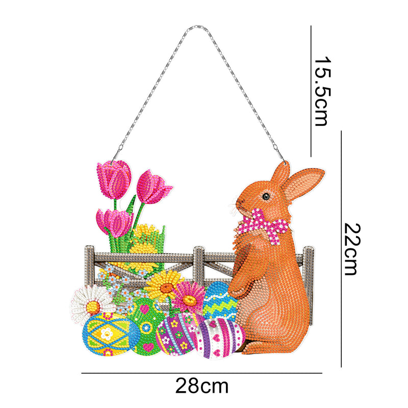 easter bunny diamond painting hanging ring, view 7 - MRSLM