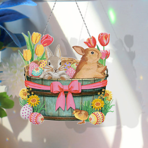 easter bunny diamond painting hanging ring - MRSLM
