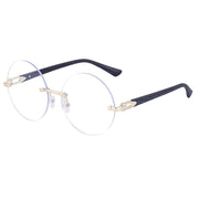 gradient rimless round sunglasses, view 6 - MRSLM