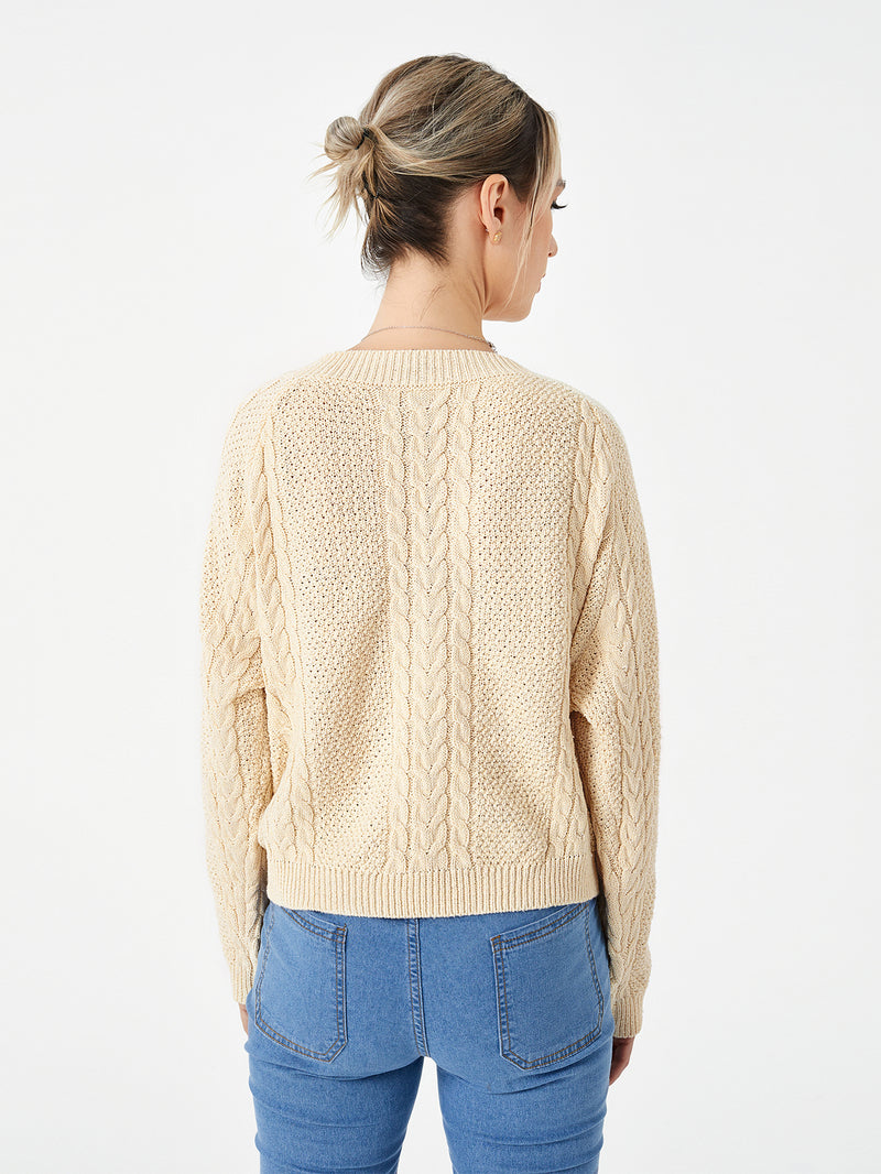 women's stretch v-neck sweater khaki, view 5 - MRSLM
