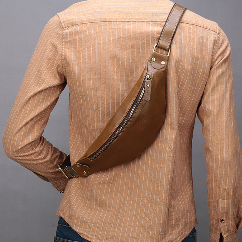 men's leather cell phone belt bag, view 10 - MRSLM