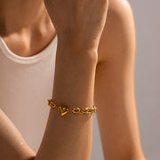 vintage heart pendant chain bracelet, view 3 - MRSLM