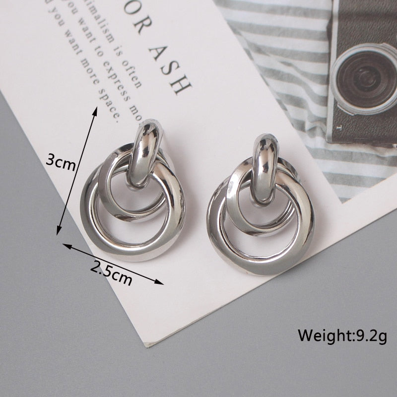 Geometric statement earrings, view 2 - MRSLM