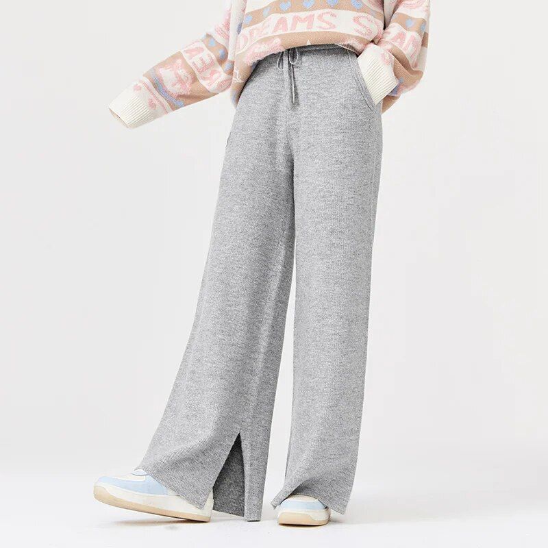 winter wide leg casual pants, view 3 - MRSLM