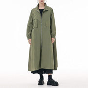 army green stylish trench coat - MRSLM