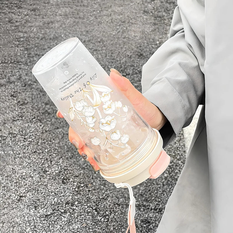 cute transparent glass water bottle, view 8 - MRSLM