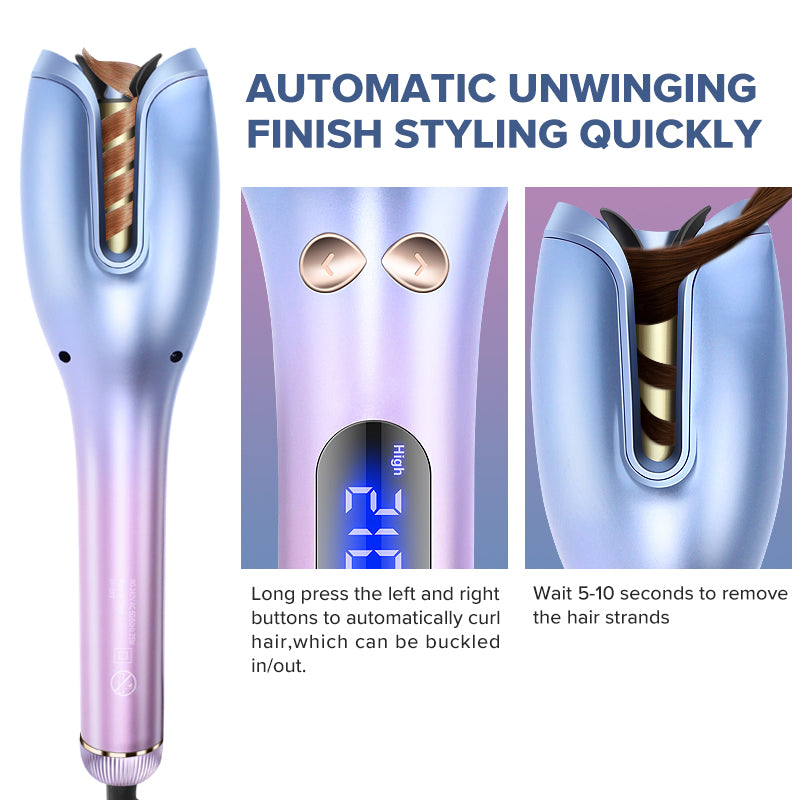 automatic lcd ceramic rotating hair curler, view 7 - MRSLM