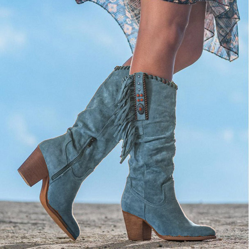 Fringed suede boots, view 5 - MRSLM