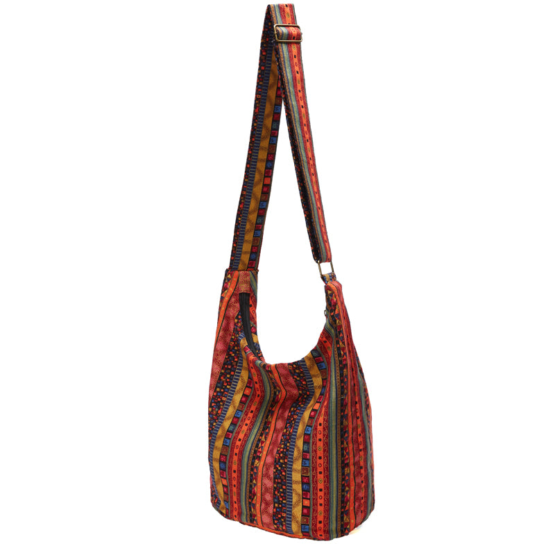 bohemian vintage canvas shoulder bag, view 6 - MRSLM