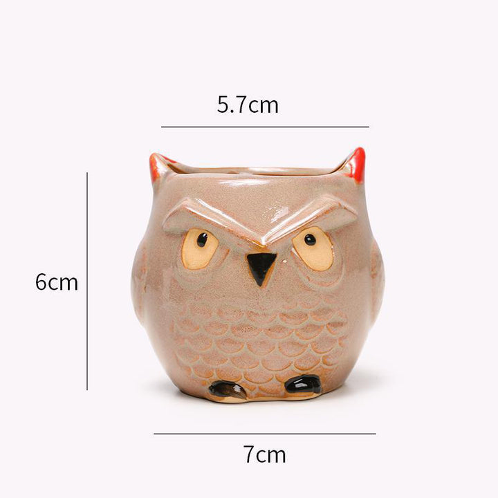 Cute Owl Ceramic Flower Pot Planter