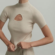 Women's half high collar knitted pullover, view 6 - MRSLM