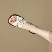 square heel leather slippers, view 5 - MRSLM