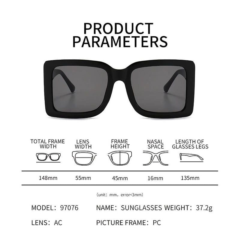 Oversized rectangular sunglasses, view 12 - MRSLM