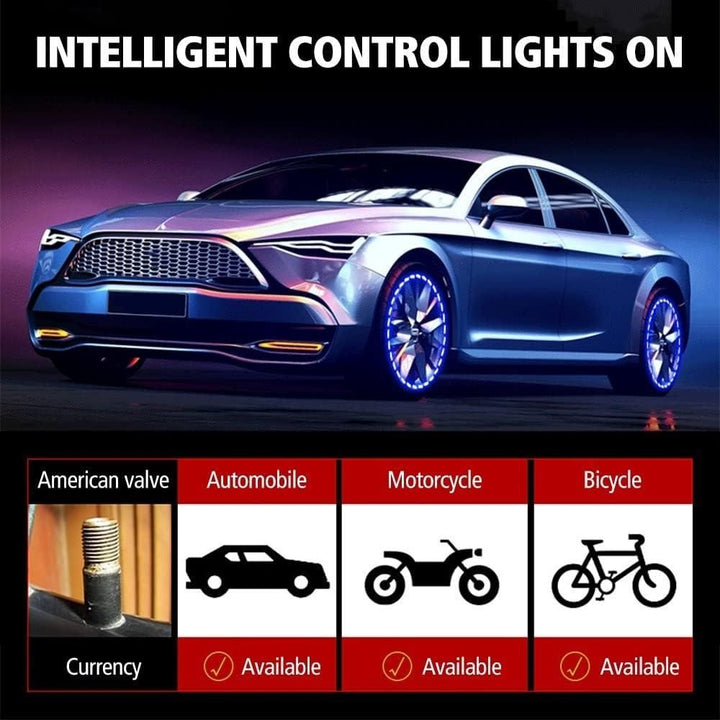 Solar-Powered LED Car Wheel Lights