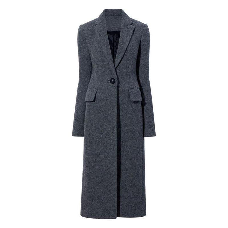 elegant woolen long coat for women, view 7 - MRSLM