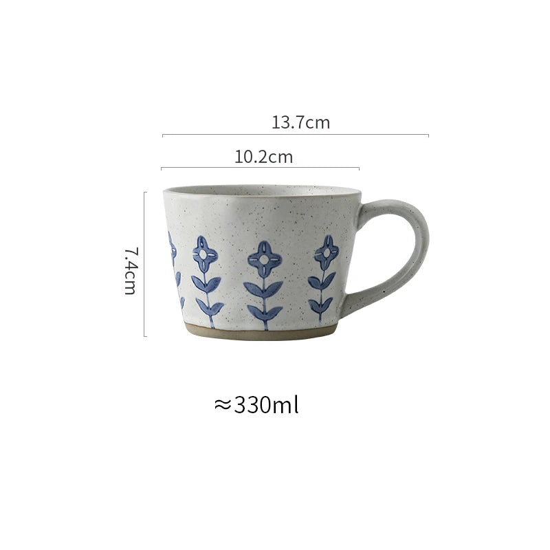 japanese hand-painted ceramic coffee mug, view 4 - MRSLM