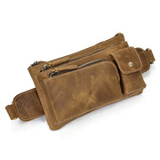 men's cowhide waist crossbody bag, view 6 - MRSLM