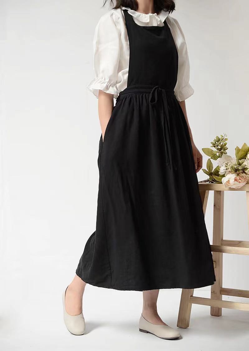 Solid cotton kitchen apron, view 8 - MRSLM