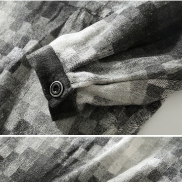 Men's black and white plaid oversized shirt, view 4 - MRSLM
