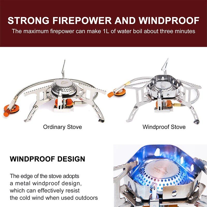 compact camping gas burner, view 8 - MRSLM