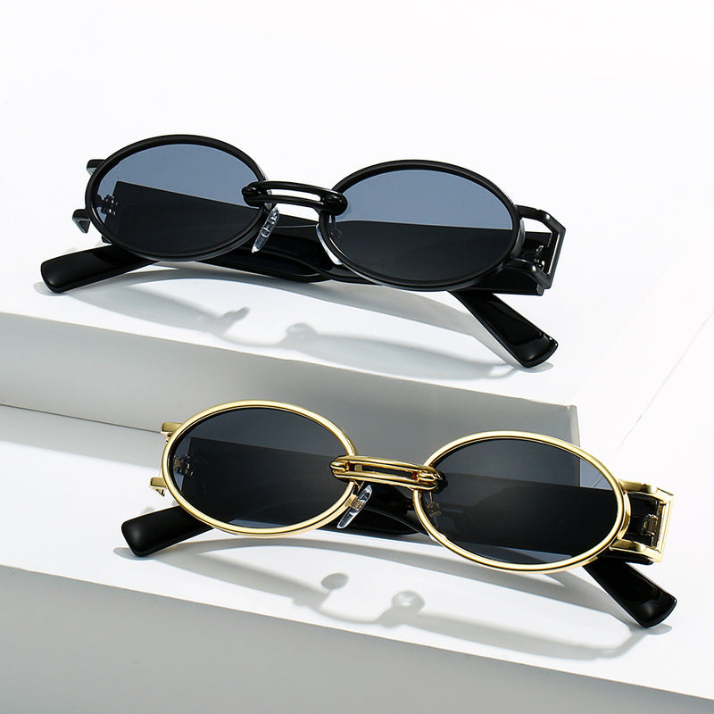 vintage oval steampunk sunglasses, view 9 - MRSLM