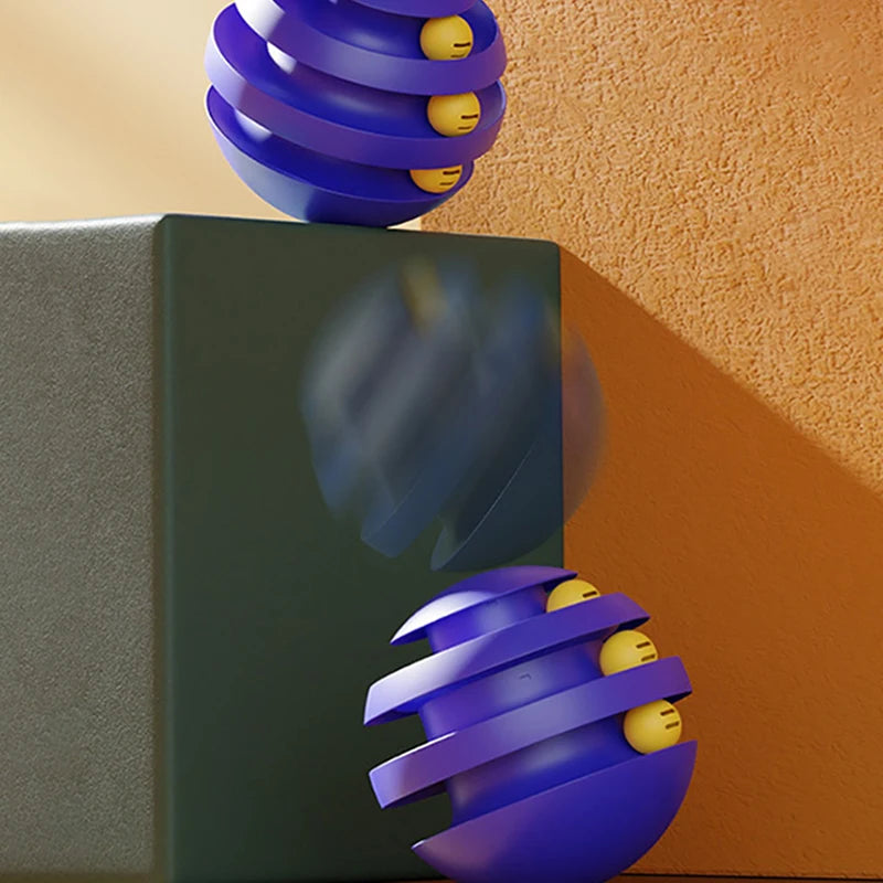 3-layer cat tumbler toy with balls, view 7 - MRSLM