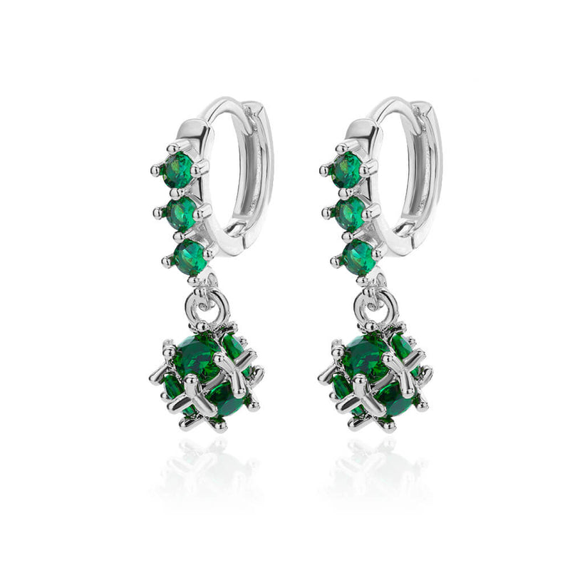 spherical black zircon dangle earrings, view 6 - MRSLM
