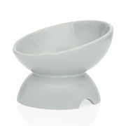 tilted elevated ceramic cat bowl, view 2 - MRSLM