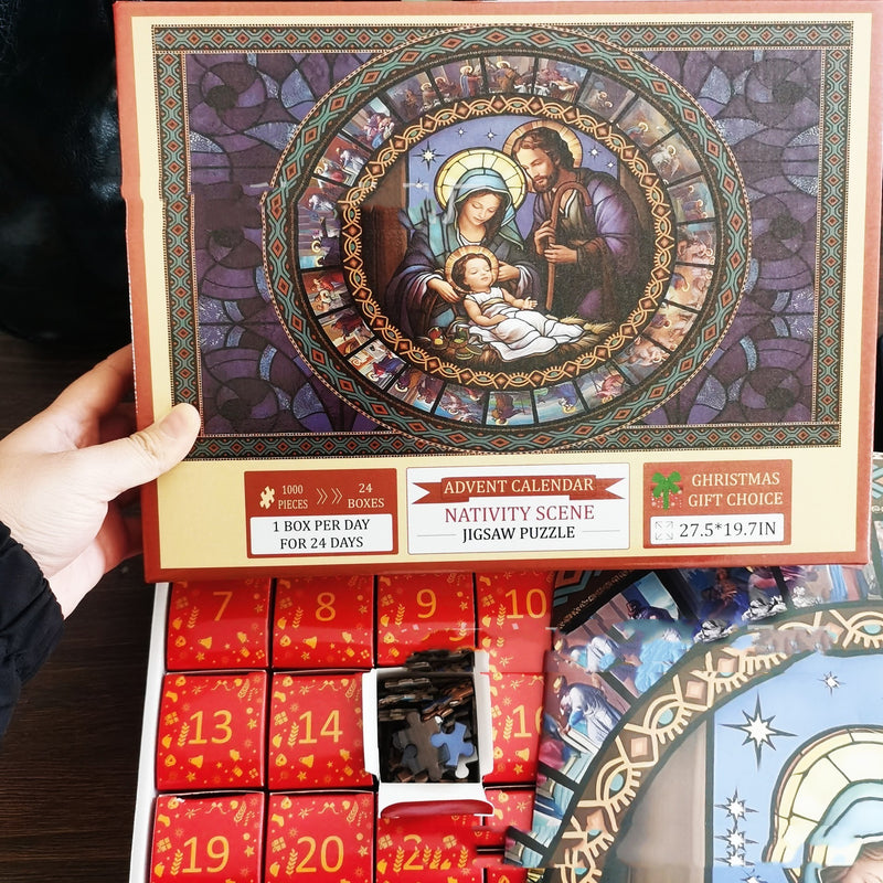 Paper Christmas advent calendar puzzle, view 2 - MRSLM