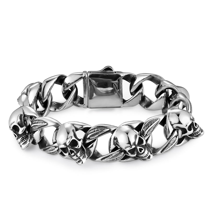 men's punk stainless steel bracelet, view 2 - MRSLM
