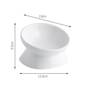 elevated ceramic pet bowl, view 5 - MRSLM