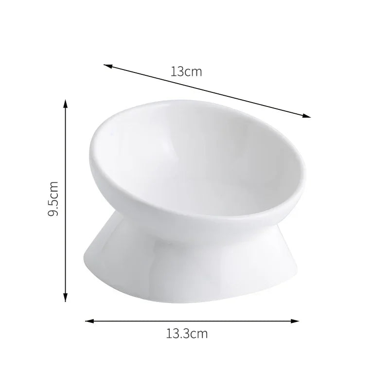 elevated ceramic pet bowl, view 5 - MRSLM