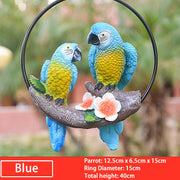 cute resin parrot with ring, view 2 - MRSLM