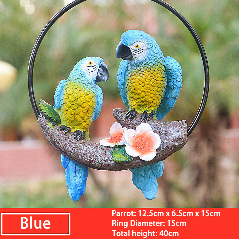 cute resin parrot with ring, view 2 - MRSLM