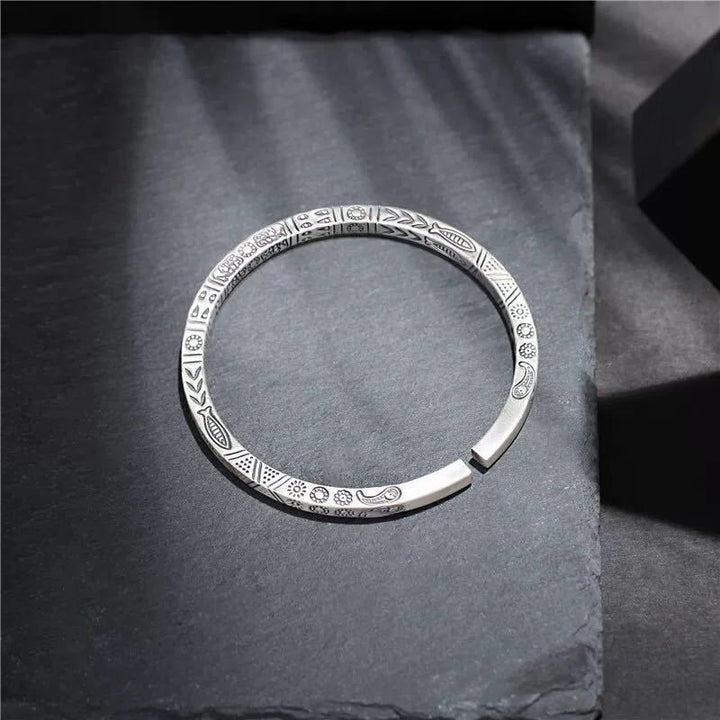Totem Silver Bracelet 999 Pure Silver Retro Solid Men And Women Couple Bracelet Archaic And Simple Thai Silver Mobius