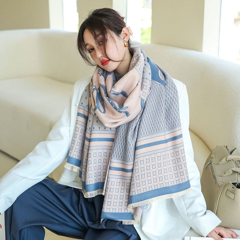 Women's tie-dye faux cashmere scarf, view 16 - MRSLM