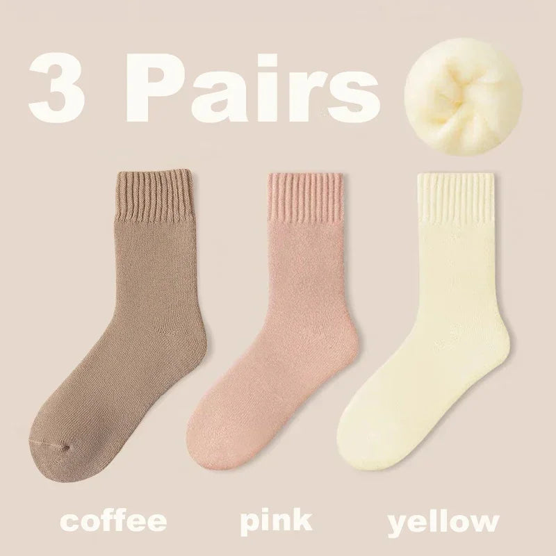 3 pairs women's cozy socks, view 9 - MRSLM