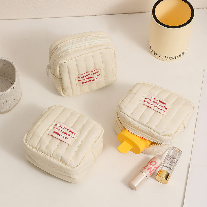 korean square small makeup bag, view 4 - MRSLM