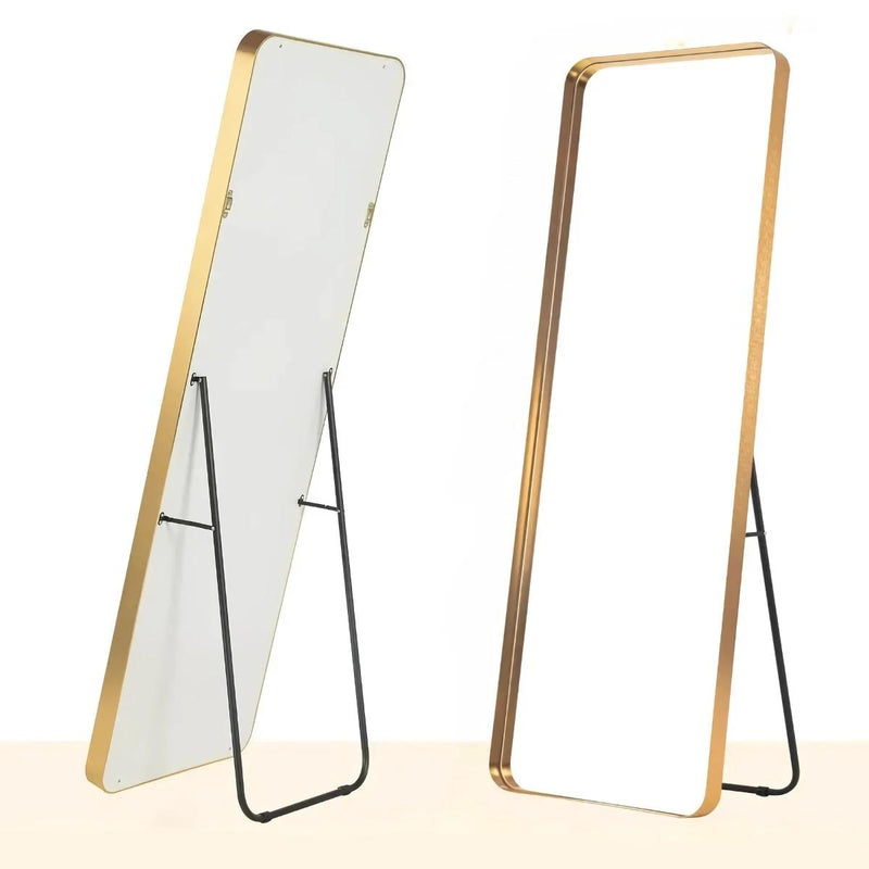 Gold full-length mirror with stand, view 5 - MRSLM