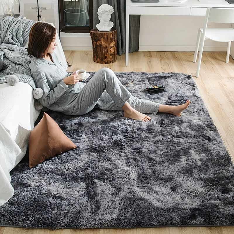 plush gray area rug, view 8 - MRSLM