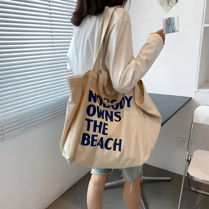Large canvas shoulder tote bag, view 6 - MRSLM