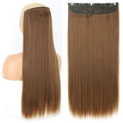 synthetic long straight clip-in hair extensions, view 6 - MRSLM
