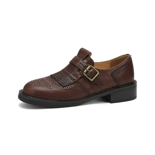 women's leather retro oxfords, view 3 - MRSLM