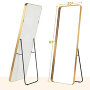 Gold full-length mirror with stand, view 6 - MRSLM