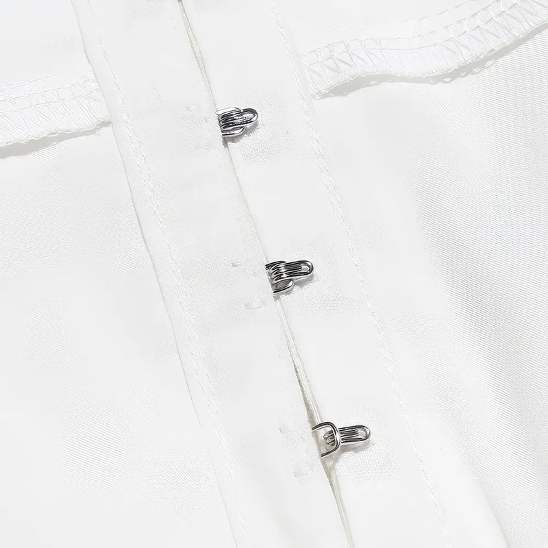 white A-line mini dress, view 5 - MRSLM