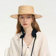 handmade raffia sun hat, view 4 - MRSLM