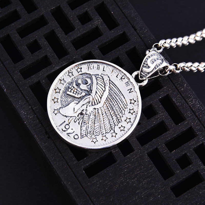 Feather European And American Trendy Retro Personality Pendant