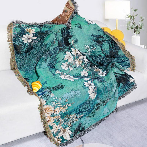 vintage floral jacquard throw blanket - MRSLM