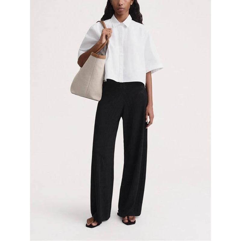 high-waist hollow-out knit trousers, view 2 - MRSLM