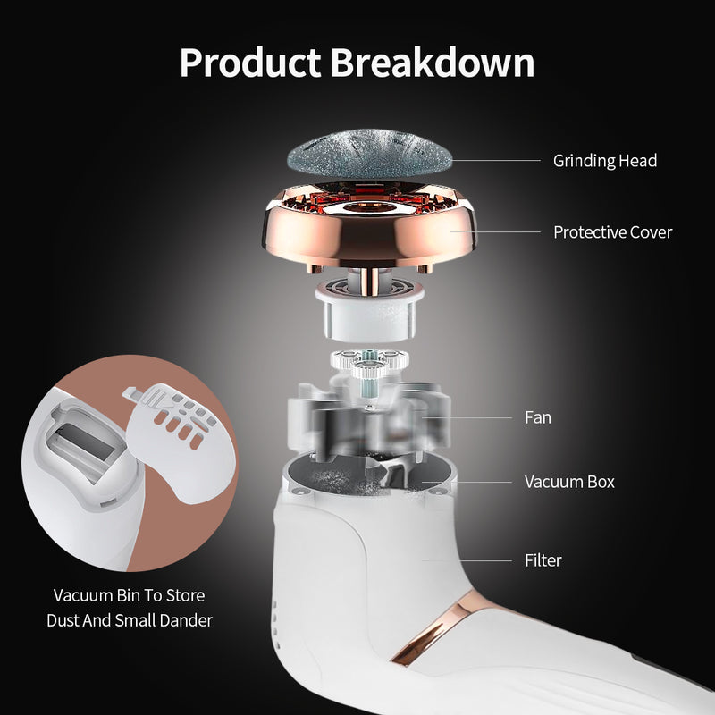 electric foot dead skin remover, view 8 - MRSLM